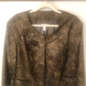 Dress Barn multi green & brown animal print blazer/jacket.